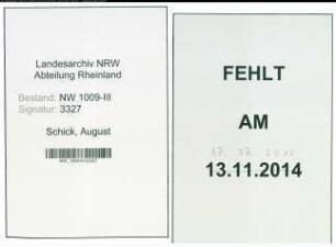 Entnazifizierung August Schick , geb. 06.12.1906 (Schreinermeister)