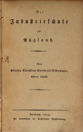 Die Industrieschule zu Rügland