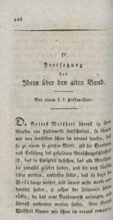 166-192 Ideen über den alten Bund : Fortsetzung