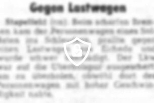 Gegen Lastwagen