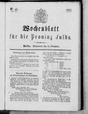 Nr. 46, Ausgabe vom 14. November 1857