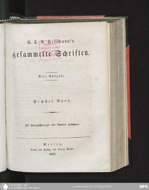6: Die Elixiere des Teufels : Nachgelassene Papiere des Bruders Medardus, eines Capuziners