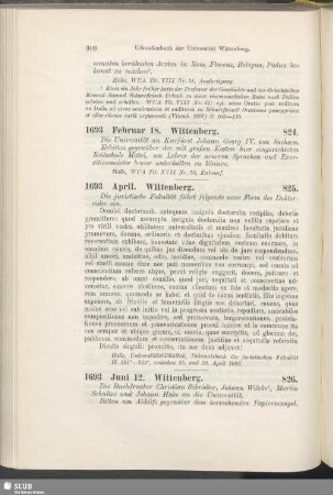 824. 1693, Februar 18. Wittenberg