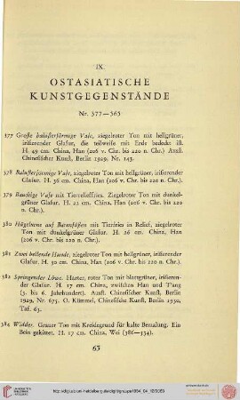 IX. Ostaisatische Kunstgegenstände (Nr. 377-565)