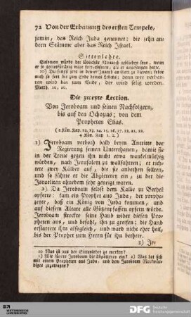Die zweyte Lection.