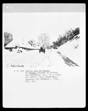 Der Einspänner - Straße bei Honfleur im Schnee