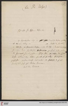 Briefe von Ernst Volger an Karl Zangemeister, 1888: Brief an Ernst Volger, geschrieben von Karl Zangemeister