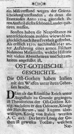 Ost-Gothische Geschichte