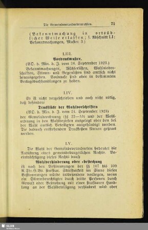 [LIV. Druckstücke der Wahlvorschriften]