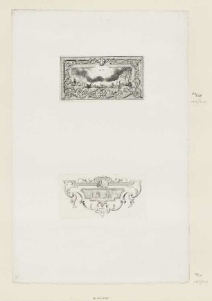 Ornamentale Vignette, Kinder spielen mit Satyr