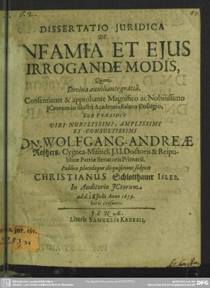 De infamia et ejus irrogandi modis