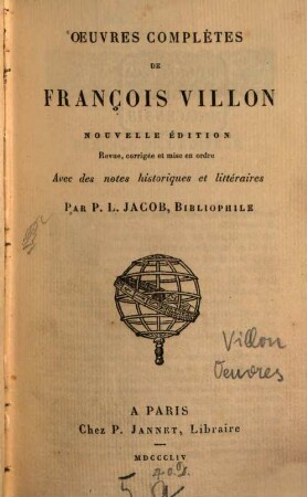 Oeuvres complètes de François Villon