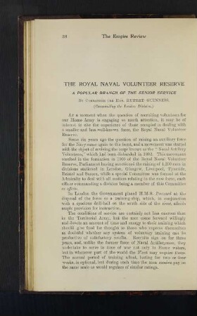 The Royal Naval Volunteer Reserve