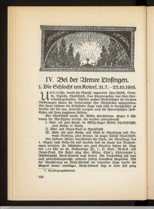 IV. Bei der Armee Linsingen