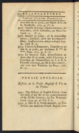 Poésie Angloise.