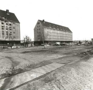 Cottbus. Speicher, Vetschauer Straße. um 1920. Straßenansicht von Südwest