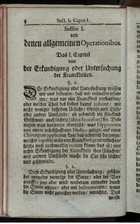 Sectio I. von denen allgemeinen Operationibus.