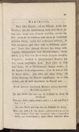 Nachschrift. [Berichtigungen zu dem vierten, fünften, sechsten und siebenten Bande, von den Herausgebern]