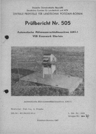 Automatische Mähmesserschleifmaschine AMS-1