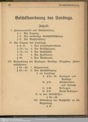 Geschäftsordnung des Landtags