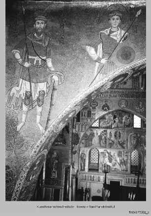Bildprogramm des Palazzo dei Normanni : Heilige Theodor Tiro, Demetrius, Nestor, Merkurius von Saloniki, Nikolaus