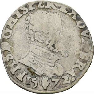1/10 Philippstaler des Königs Philipp II. von Spanien für das Herzogtum Brabant, 1572