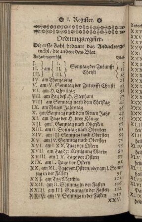 I. Register. Ordnungsregister