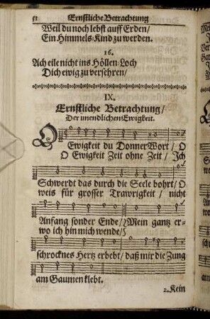 IX. Ernstliche Betrachtung/ Der unendlichen Ewigkeit.