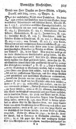 Briefe (...) an Herrn Gleim. T.1.2.