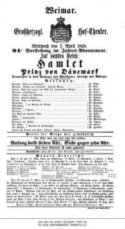 Hamlet Prinz von Dänemark