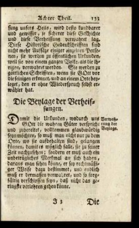 Die Beylage der Verheissungen