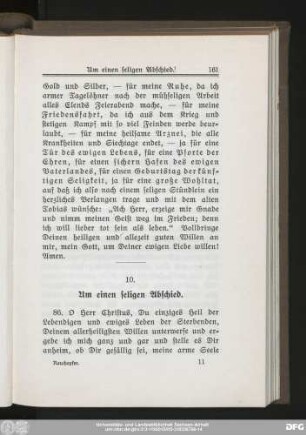 10. Um einen seligen Abschied.