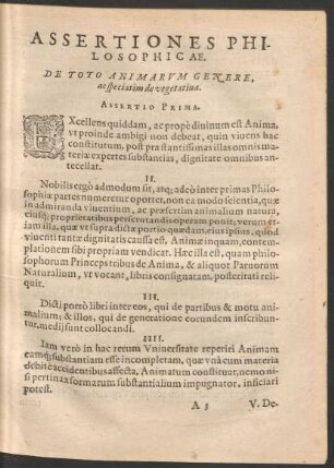 Assertiones Philosophicae.