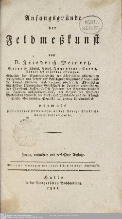 Anfangsgründe der Feldmeßkunst