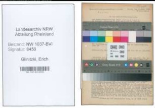 Entnazifizierung Erich Glinitzki , geb. 13.04.1908 (Angestellter)