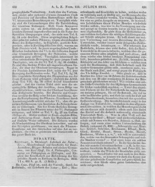 Pfaff, K.: Lehrbuch der Natur-, Erd-, Menschen-Kunde und Geschichte für Real-Anstalten, Bürger-Schulen und niedere Gymnasien. Stuttgart: Steinkopf 1832