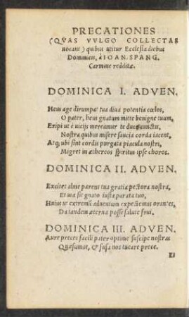 Precationes (Quas Vulgo Collectas vocant) quibus utitur Ecclesia diebus Dominicas ...