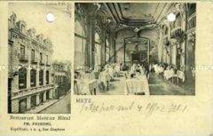 Werbung für ein Hotel und Restaurant in Metz