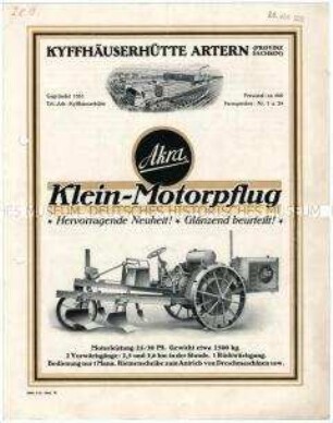 Klein-Motorpflug