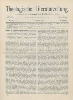481-485 [Rezension] Zöckler, Otto (Hrsg.), Handbuch der theologischen Wissenschaften in encyklopädischer Darstellung mit besonderer Rücksicht auf die Entwicklungsgeschichte der einzelnen Disziplinen. 1. Halbbd