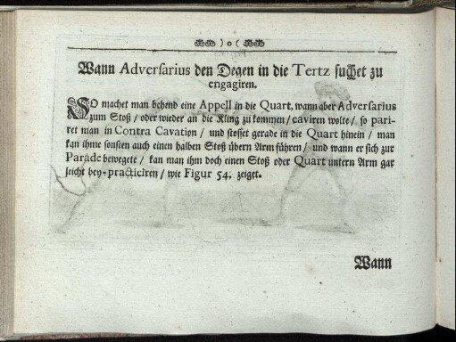 Wann Adversarius den Degen in die Tertz suchet zu engagiren. [inkl. Abbildung]