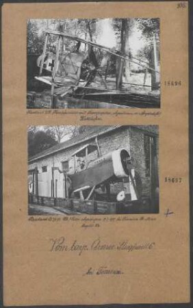 "Haveland"-Doppeldecker, Kampfeinsitzer mit Kreuzpropeller, abgeschossen von Jagdstaffel "Richthofen"