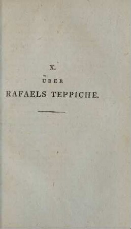 X. Über Rafaels Teppiche