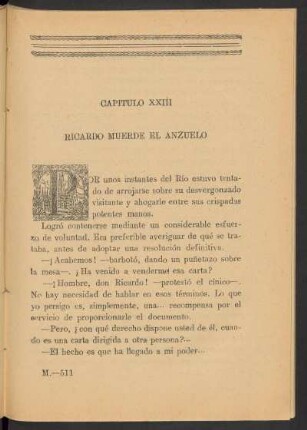Capítulo XXIII - Ricardo muerde el anzuelo