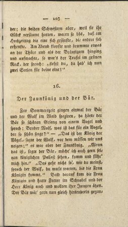 16. Der Zaunkönig und der Bär.