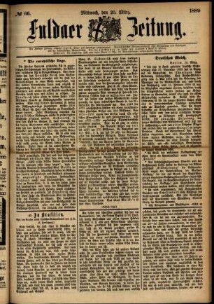 Ausgabe vom Mittwoch, den 20. März 1889.