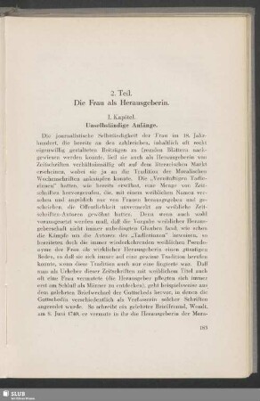 2. Teil. Die Frau als Herausgeberin