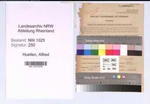 Entnazifizierung Alfred Van Huellen , geb. 06.05.1911 (Geschaeftsfuehrer)