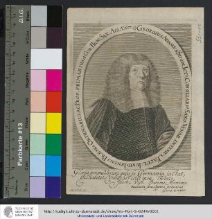 Georgius Adamus Struve, Ict[us], Consiliari[us] Saxo-Vinar. Intimus, Facul: Iurid. Ienens Præses Ordinarius Ac Prof. Primarius et Cur. Prov. Sax. Ass. Ao. 1677