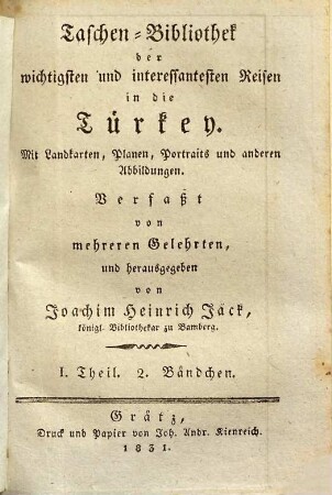 Taschen-Bibliothek der wichtigsten und interessantesten Reisen in die Türkei, 1,2